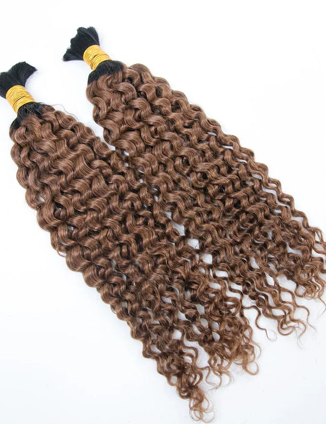 Curly wave ombre #1B/30 color 15A human hair bulk for braiding