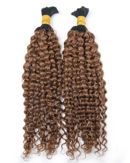 Curly wave ombre #1B/30 color 15A human hair bulk for braiding