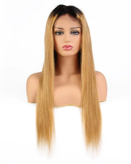 straight ombre 1B/27 Lace Frontal 13x4 Virgin Human Hair LACE Wig 15A