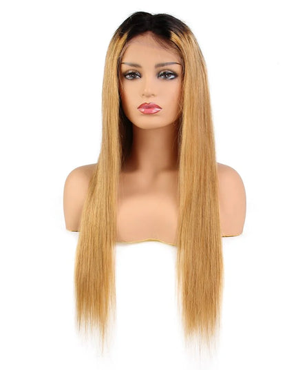 straight ombre 1B/27 Lace Frontal 13x4 Virgin Human Hair LACE Wig 15A