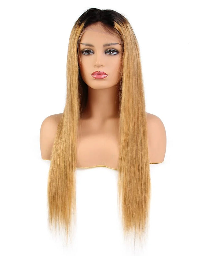 straight ombre 1B/27 Lace Frontal 13x4 Virgin Human Hair LACE Wig 15A