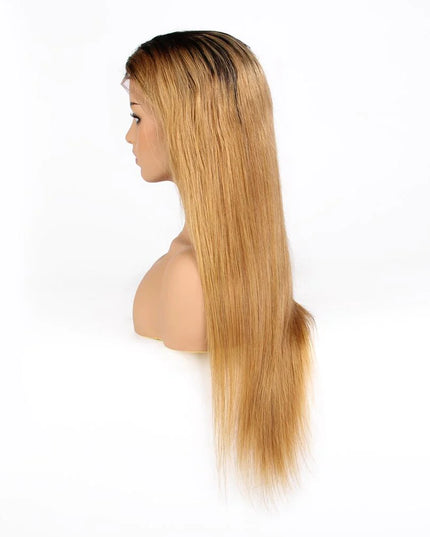straight ombre 1B/27 Lace Frontal 13x4 Virgin Human Hair LACE Wig 15A