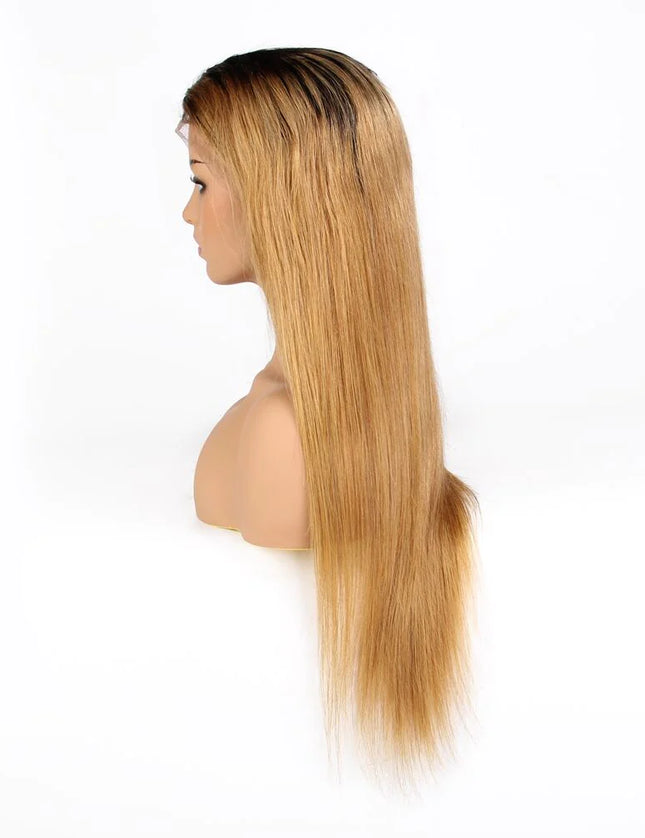straight ombre 1B/27 Lace Frontal 13x4 Virgin Human Hair LACE Wig 15A
