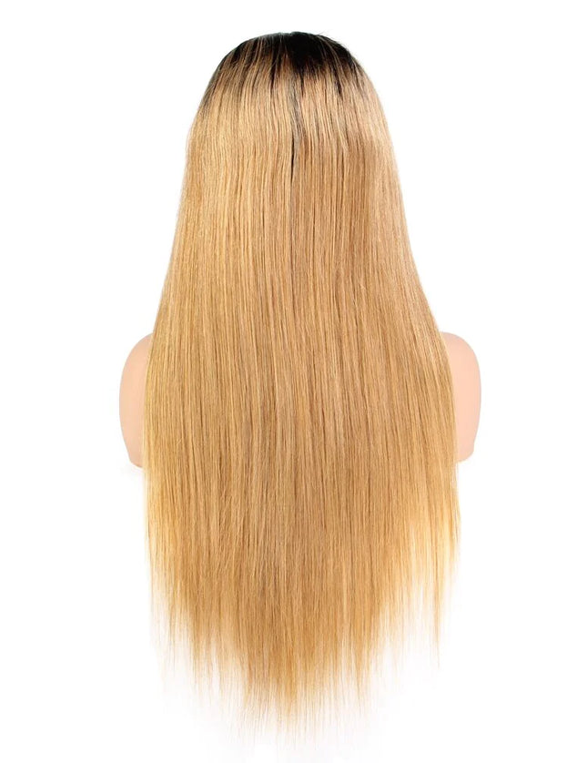 straight ombre 1B/27 Lace Frontal 13x4 Virgin Human Hair LACE Wig 15A