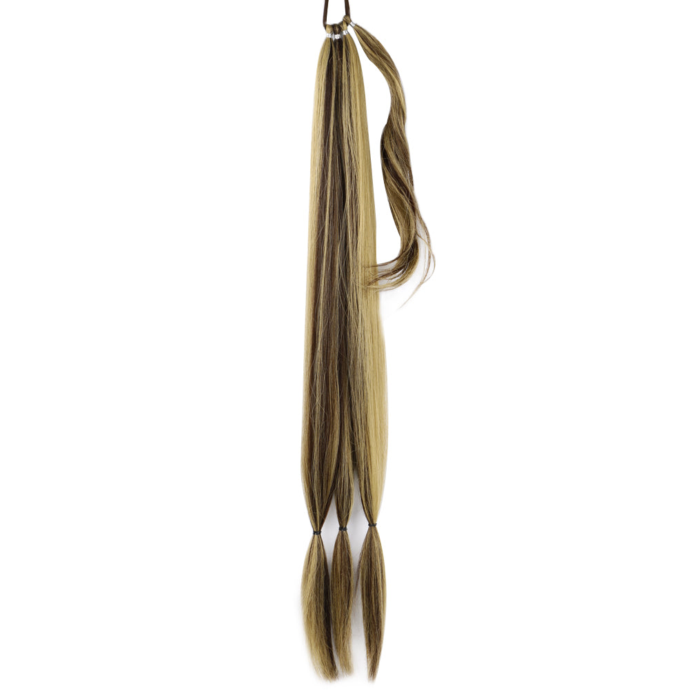 Fiber Hair Boxing Long Braid Ponytail- color p27/4