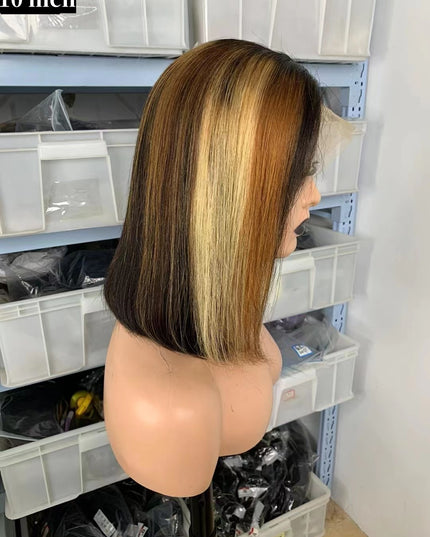 1b/27/30 Bob Wig 13x4 Lace Front 100% Virgin Human Hair 150% density