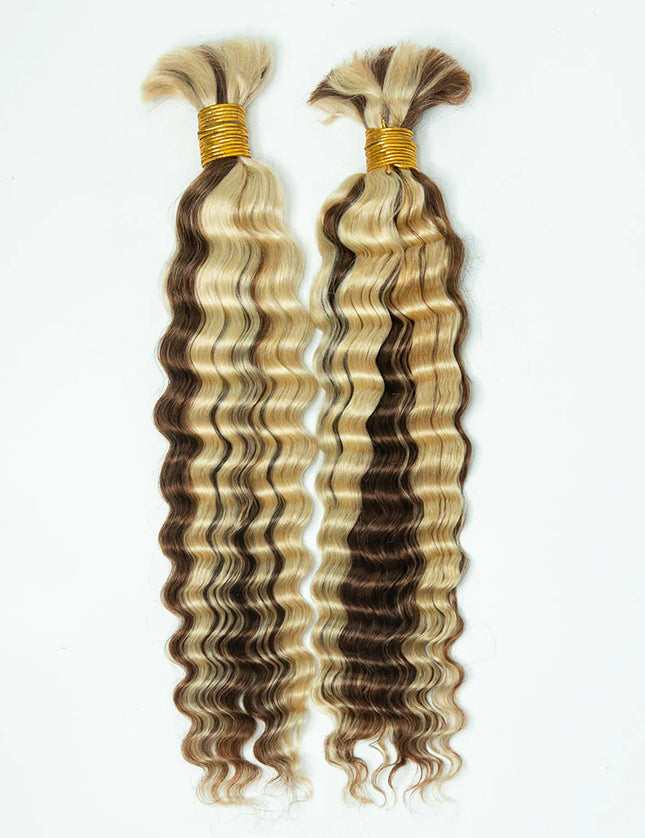 Deep wave P30/613 color 15A human hair bulk for braiding