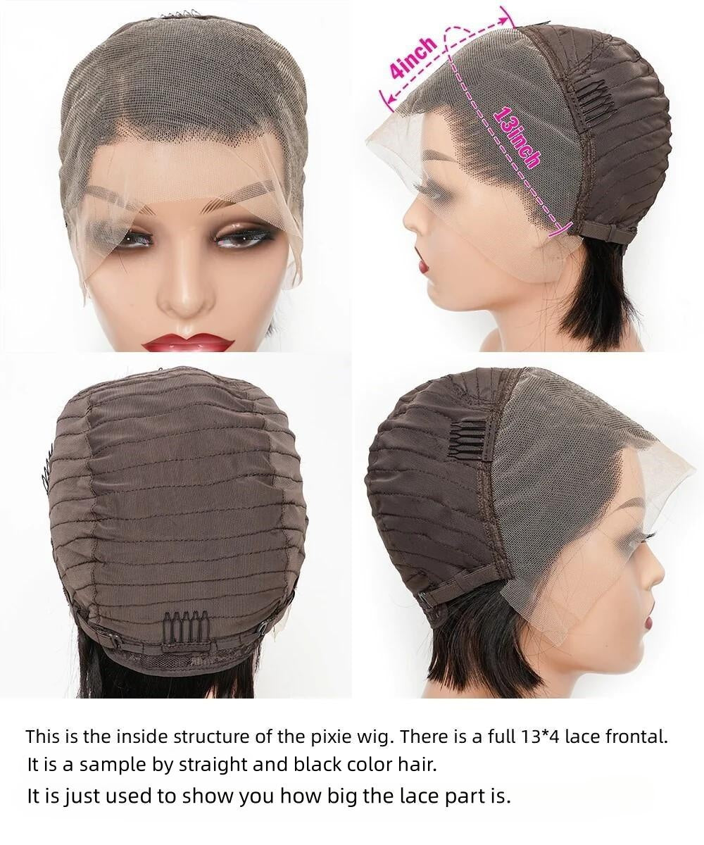 Pixie Cut Wig Frontal 13x4--JK908----RMB 154---130g