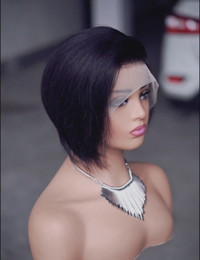 Pixie Cut Wig 13*4 lace part ---JK013--color 1B---pay 1 get 2