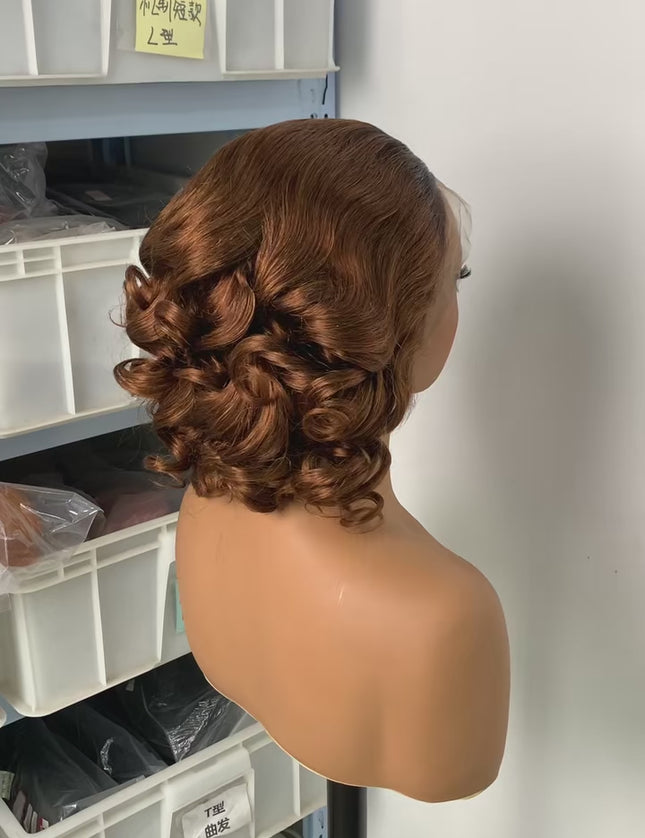 Loose wave ombre 1B/30 color Bob Wig 13x4 Lace Front 100% Virgin Human Hair 150% density