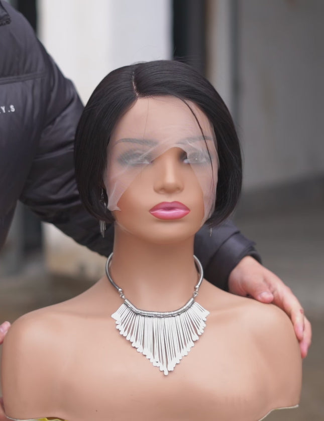 Pixie Cut Wig 13*4*1 lace part ---9164---1B#