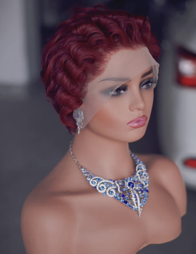 Pixie Cut Wig 13x4 lace Frontal #99---JK06