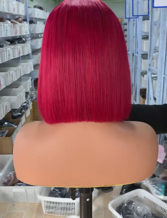 Color #99j Bob Wig 2x6 Lace closure wig 100% Virgin Human Hair