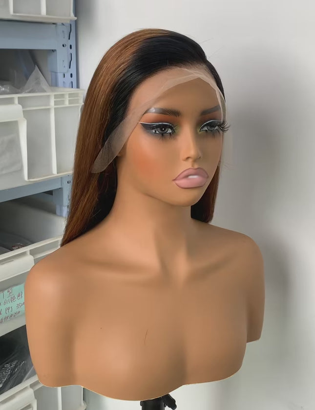 Double drawn ombre 1b/30 color Bob Wig 13x4 Lace Front 100% Virgin Human Hair 180% density