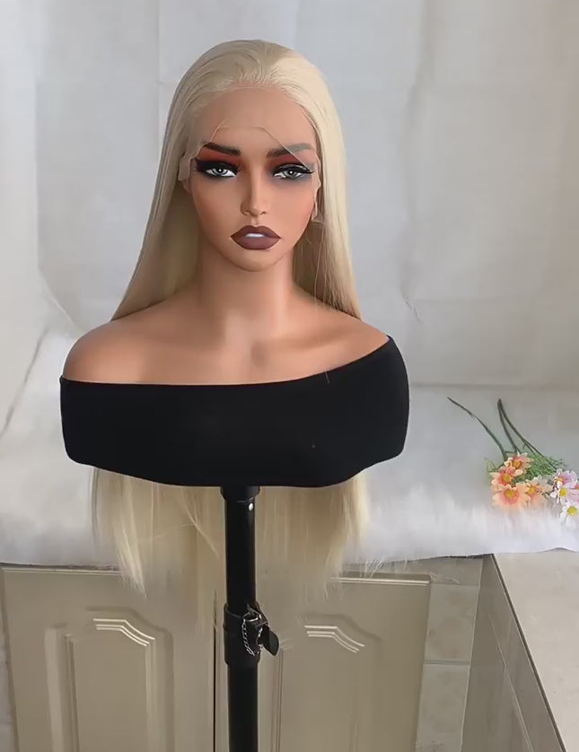 Synthetic lace frontal color wig---13*4---light blonde color--- pay 1 get 2