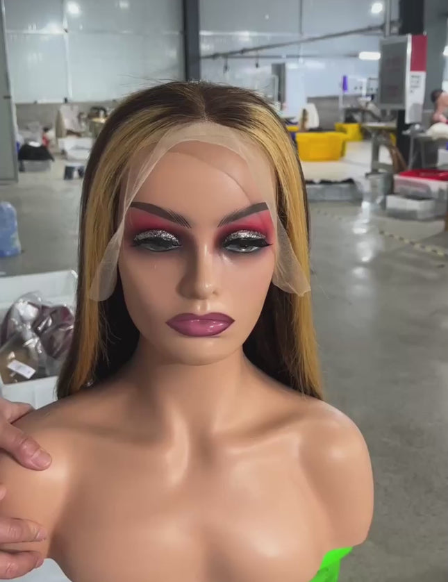 4/27 Bob Wig 13x4 Lace Front 100% Virgin Human Hair 150% density