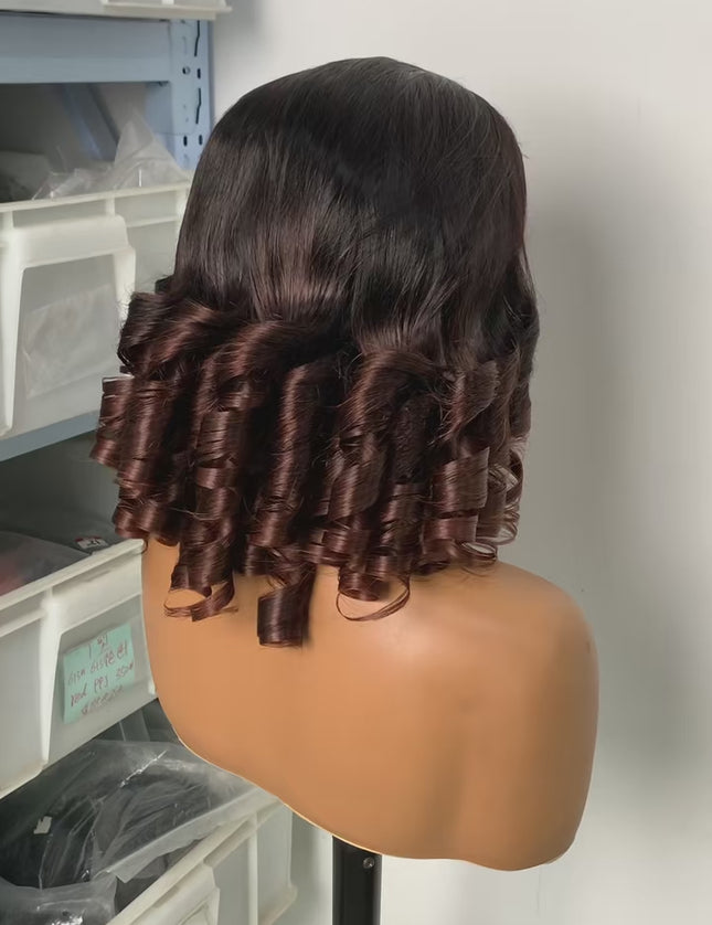 Double drawn ombre 1b/4 color loose wave Bob Wig 4x4，5*5 Lace closure wig 100% Virgin Human Hair 180% density