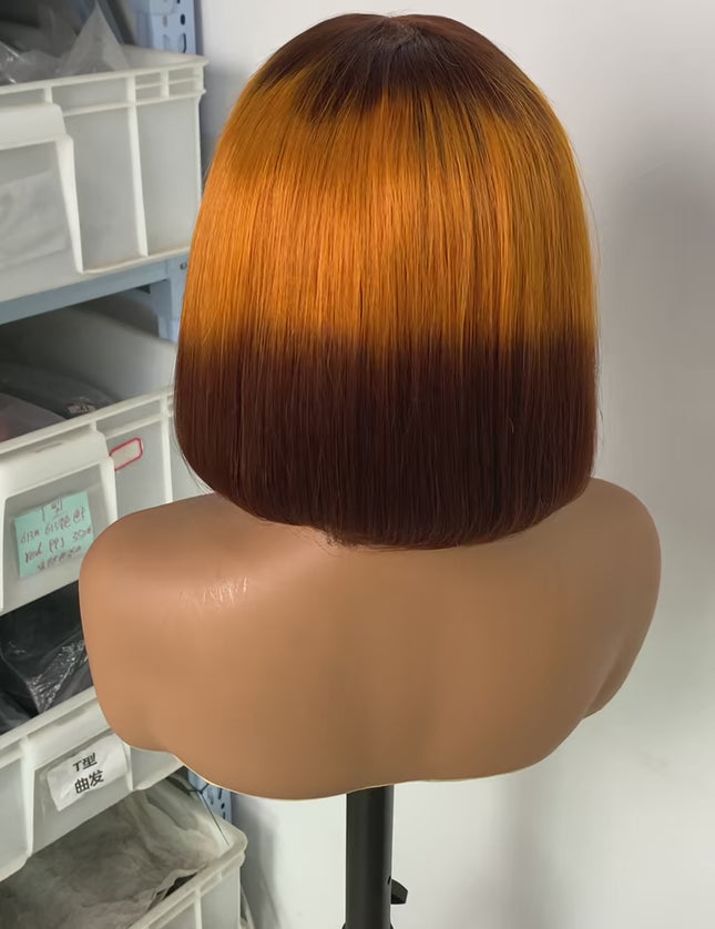 Color #T4/350/4  Bob Wig 2x6 Lace closure 100% Virgin Human Hair