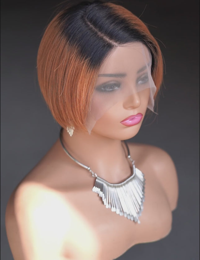 Pixie Cut Wig 13*4*1 lace part ---9164-1B/30#---pay 1 get 2