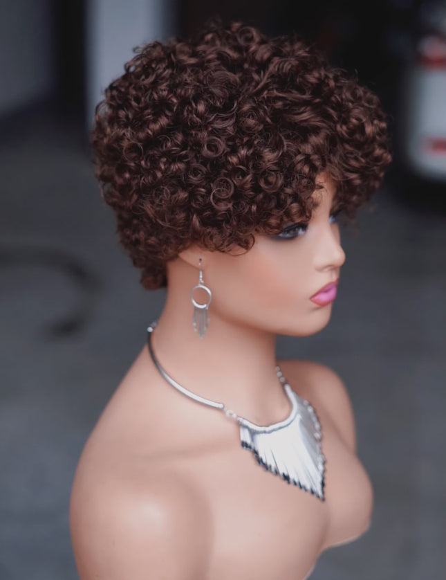 Machine made pixie cut wig--JK9042-#4-pay 1 get 2