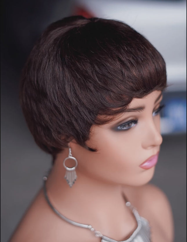 Machine made pixie cut wig---JK9047---#2---pay 1 get 2