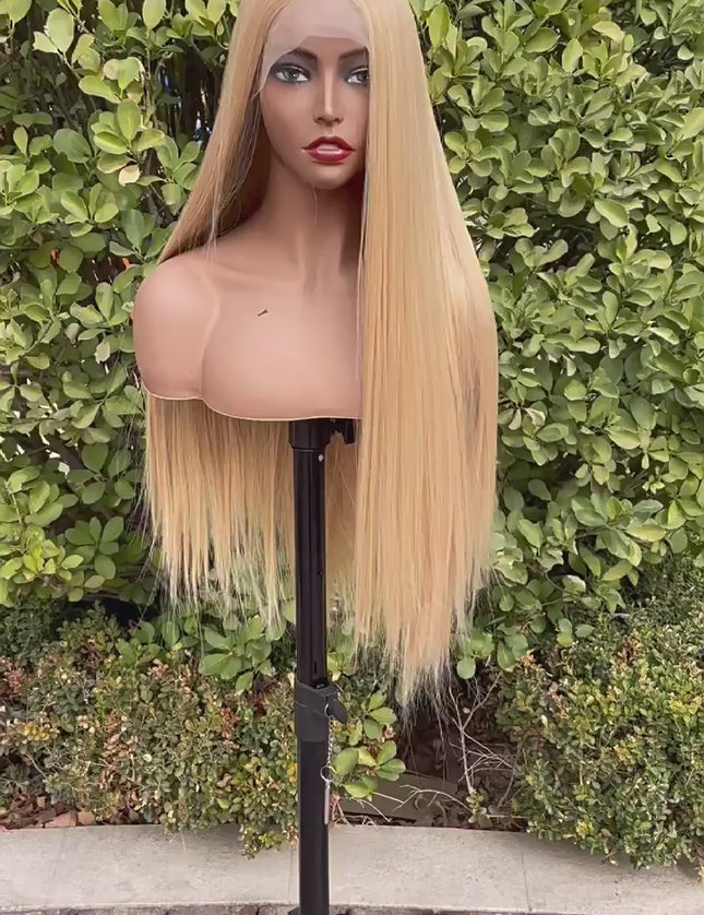 Synthetic lace frontal color wig---13*4---highlight blonde color--- pay 1 get 2