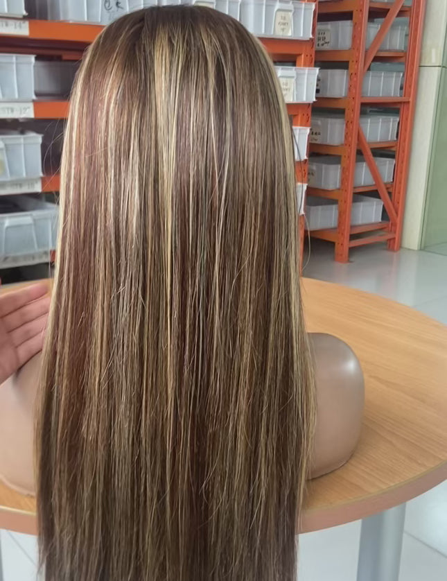 straight  4/27 color Lace Frontal 13x4 Virgin Human Hair Wig 15A