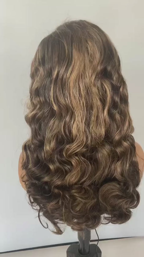 P4/30 fashion wave 4x4，5x5 Lace closure 100% Virgin Human Hair Wig 15A