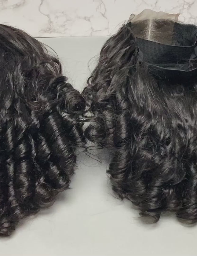 Loose wave Natural Black 4x4，5x5 Lace closure 100% Virgin Human Hair Wig 15A