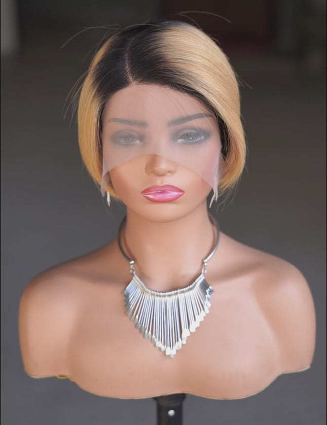 Pixie Cut Wig 13*4*1 lace part ---9164-1B/27#---pay 1 get 2