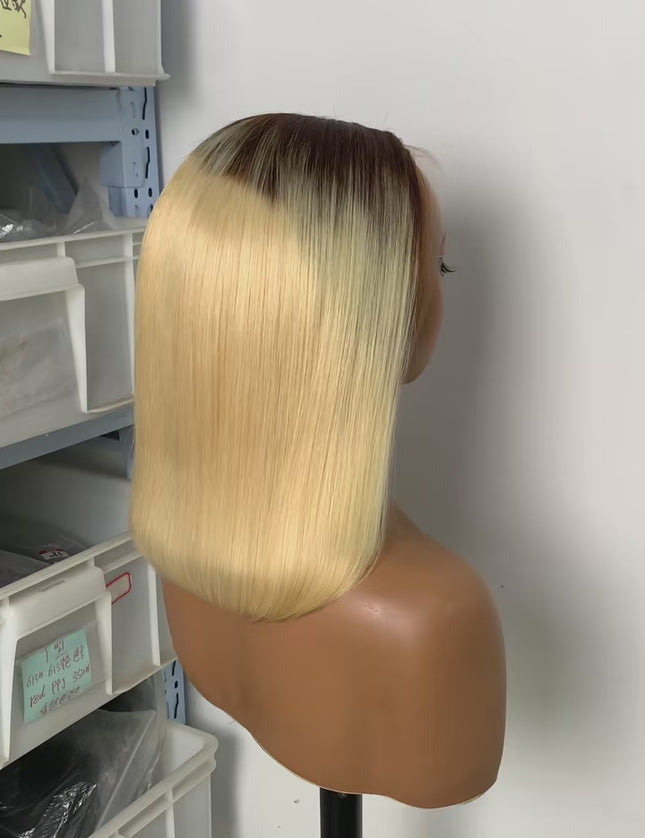 Ombre color #4/613 Bob Wig 13x4 Lace Front 100% Virgin Human Hair