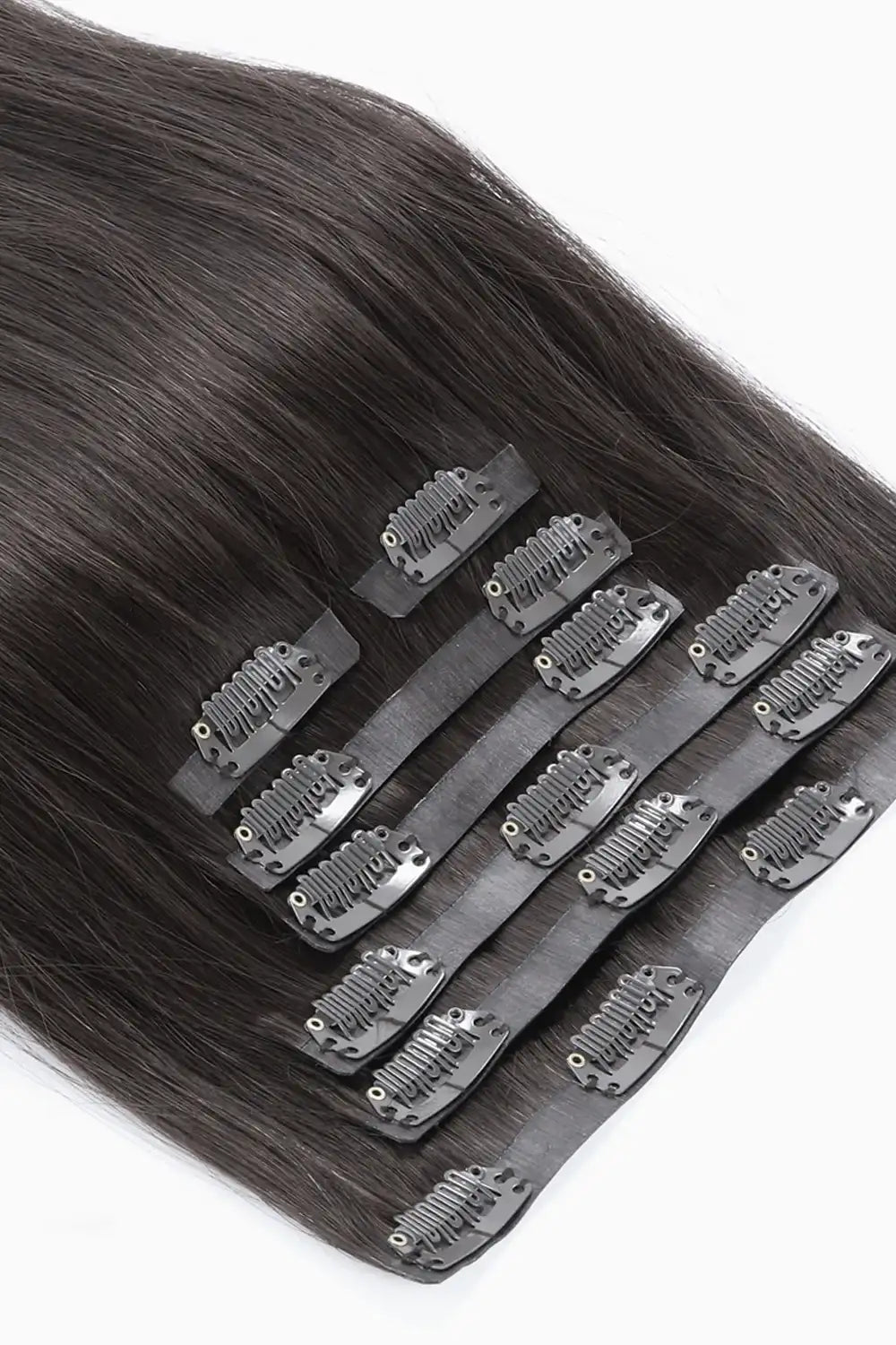 PU clip hair extensions--Black color