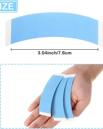 Blue Double Sided Waterproof Lace Wigs Adhesive Tape Strips for Lace Front Wig Toupee