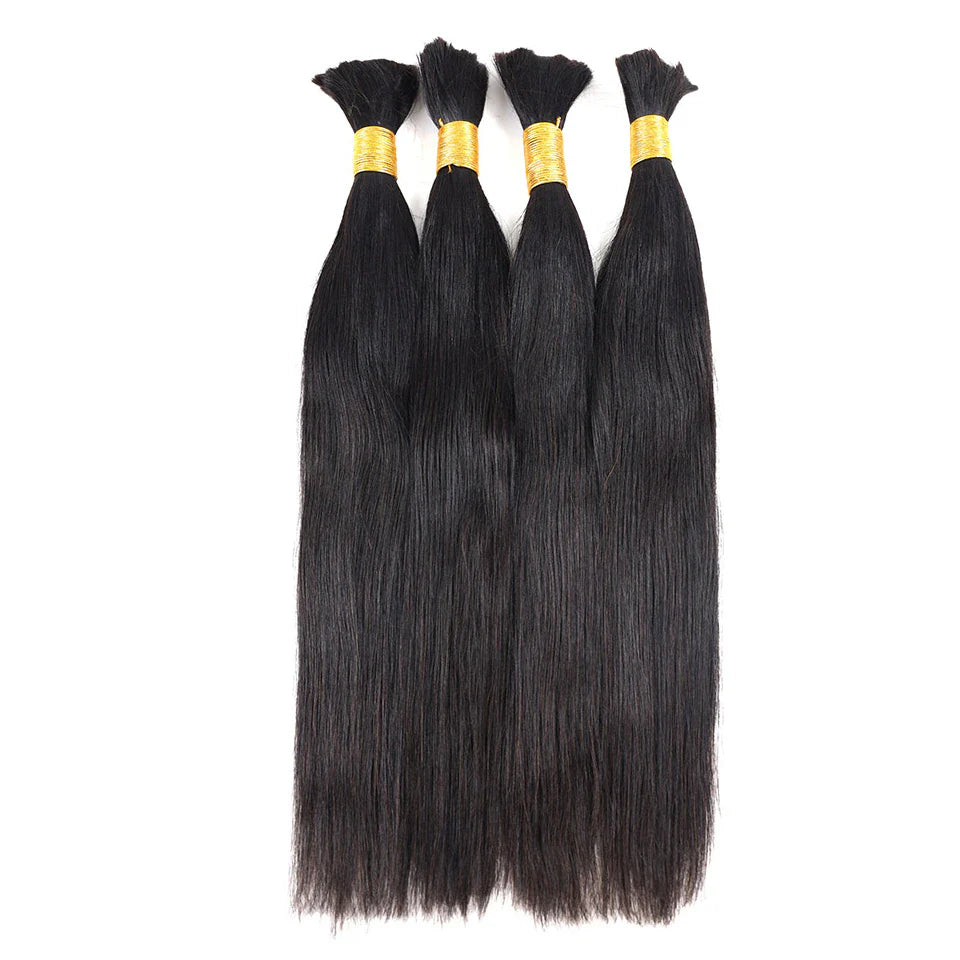Cabello humano liso color negro natural 12A a granel para trenzar