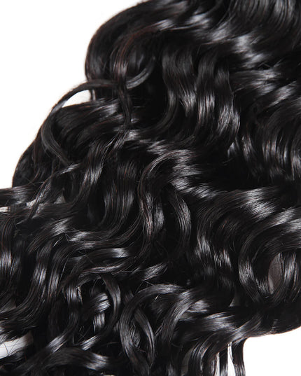 Water wave human Virgin Hair bundles natural black color 1pc
