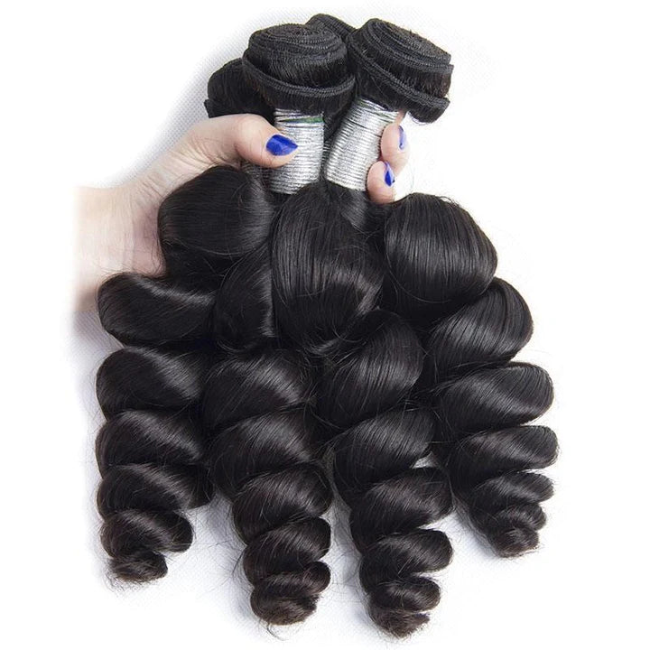 Loose wave human hair Bundles 100% virgin Hair Weave 1pc natural black color