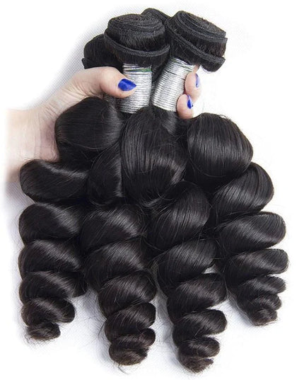 Loose wave human hair Bundles 100% virgin Hair Weave 1pc natural black color
