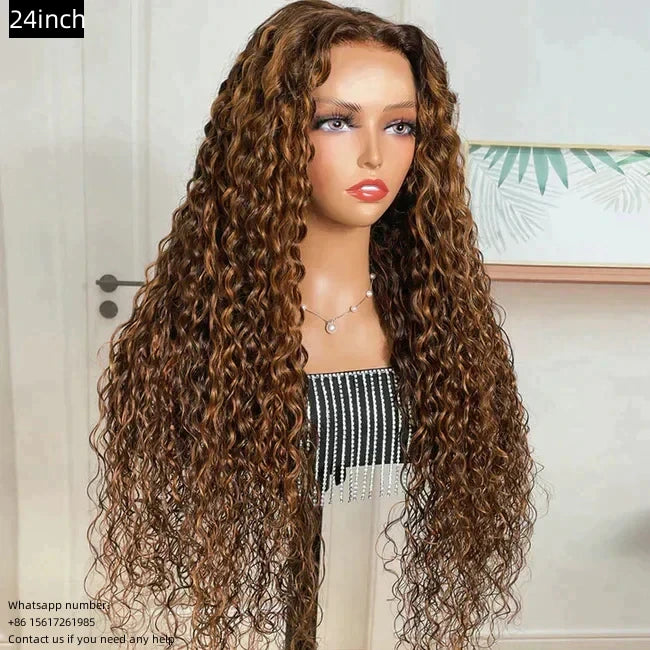 P4/30 Lace closure wig 4x4，5x5 water Wave 100% Virgin Human Hair Transparent LACE Wig 180% density