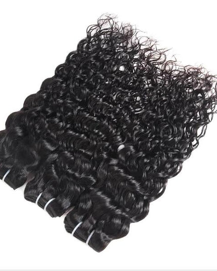 Water wave human Virgin Hair bundles natural black color 1pc