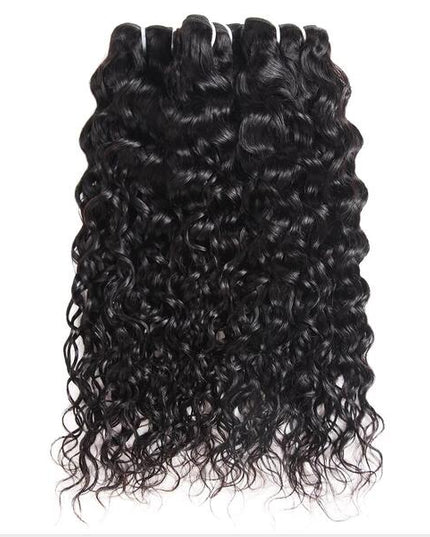 Water wave human Virgin Hair bundles natural black color 1pc