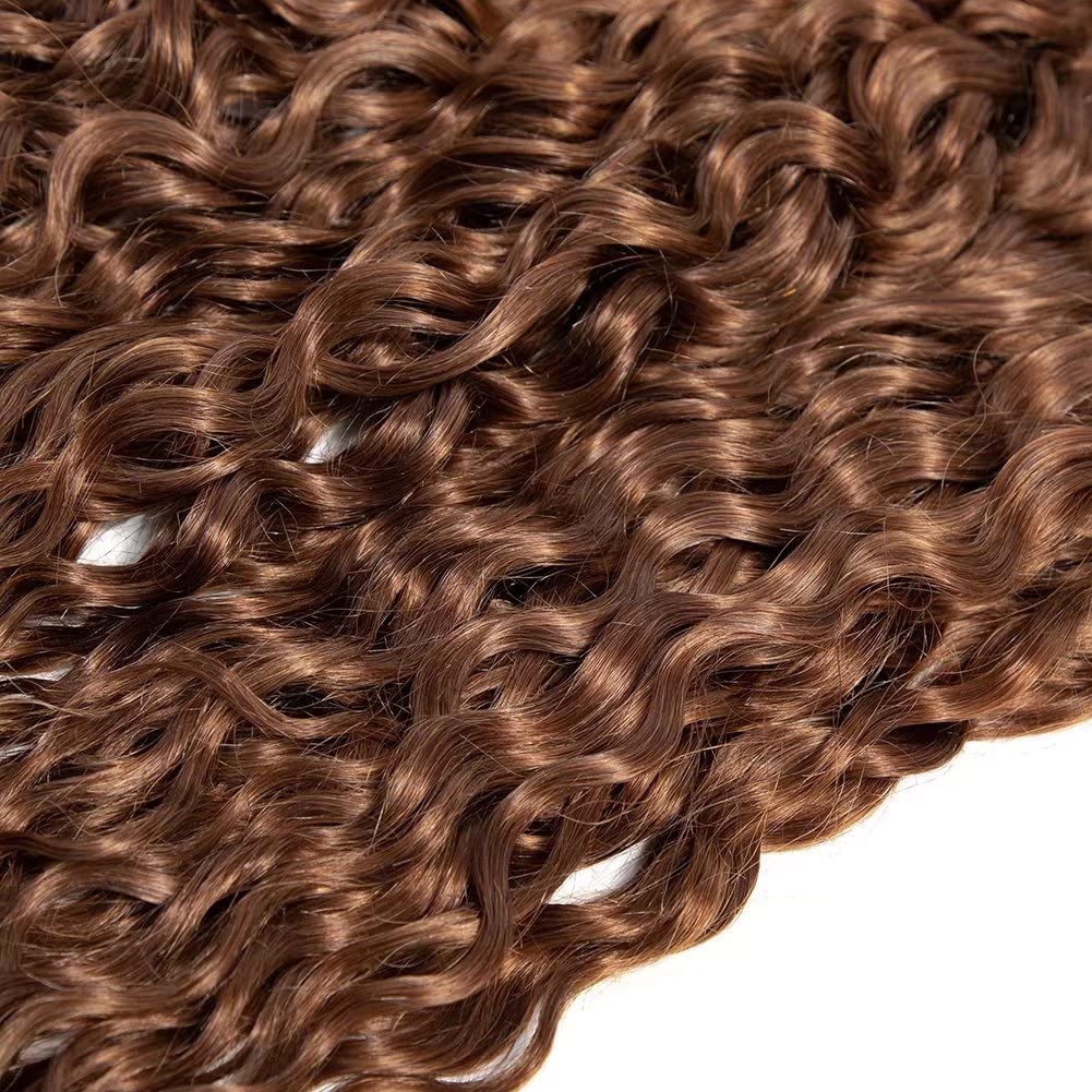 Auburn brown water wave Virgin human Hair bundles