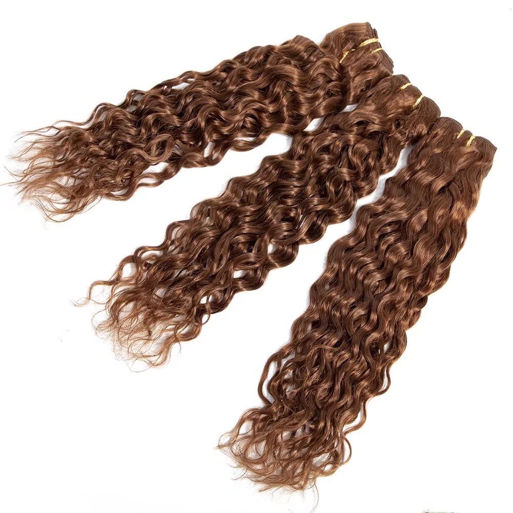 Auburn brown water wave Virgin human Hair bundles