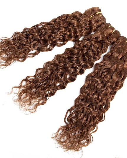 Auburn brown water wave Virgin human Hair bundles