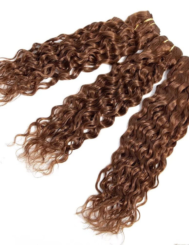 Auburn brown water wave Virgin human Hair bundles