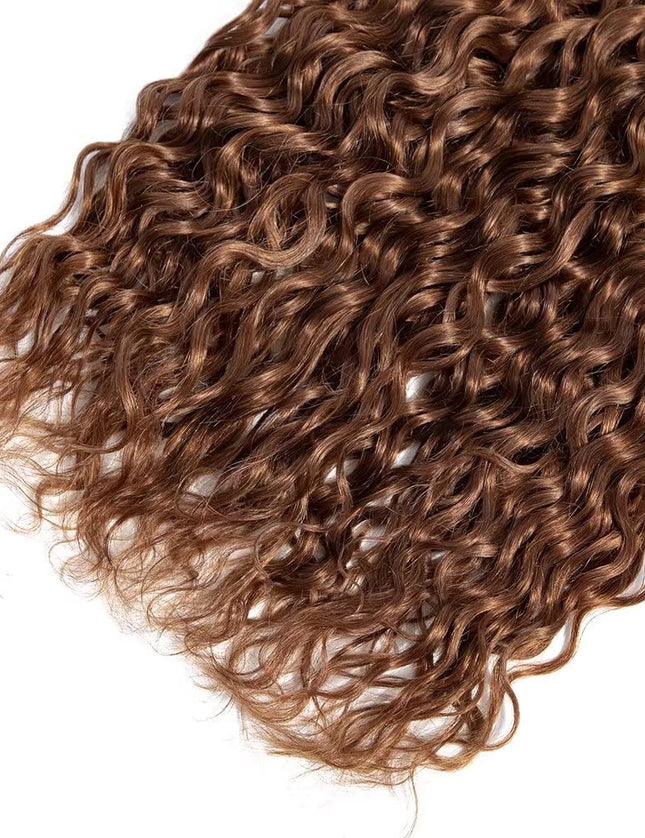 Auburn brown water wave Virgin human Hair bundles