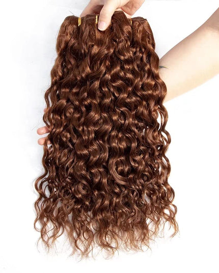 Auburn brown water wave Virgin human Hair bundles