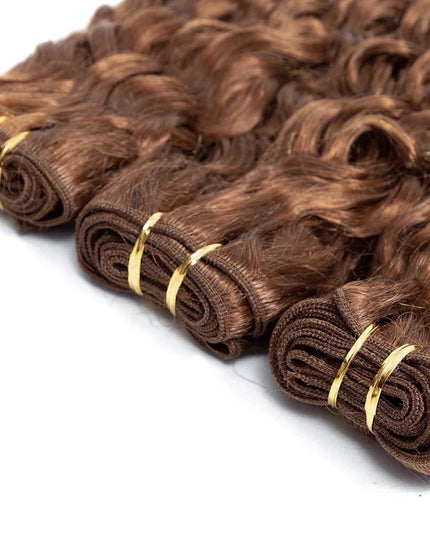 Auburn brown water wave Virgin human Hair bundles