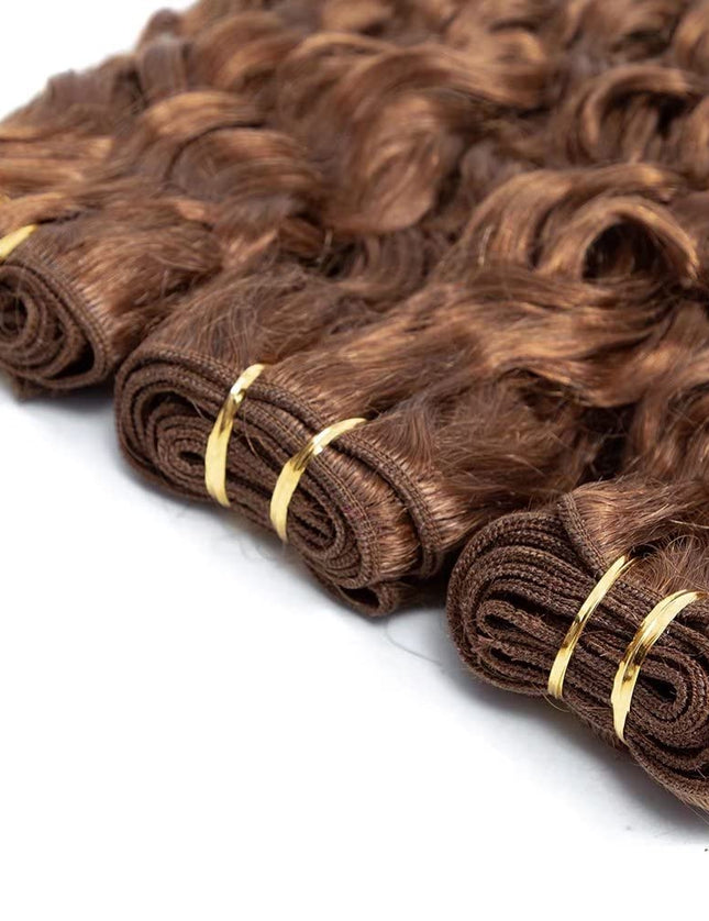 Auburn brown water wave Virgin human Hair bundles