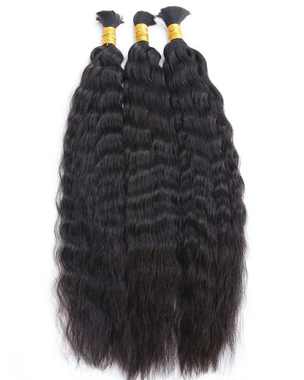 wavy wave natural black color 15A human hair bulk