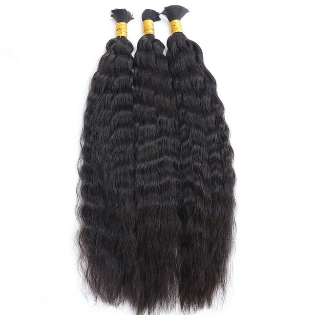 wavy wave natural black color 15A human hair bulk